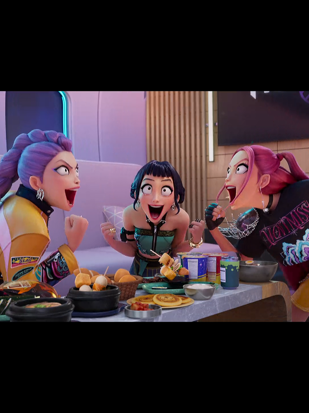 They eat like a animal || Huntrix #kpopdemonhunters #huntrix #rumi #zoey #mira #fyp 