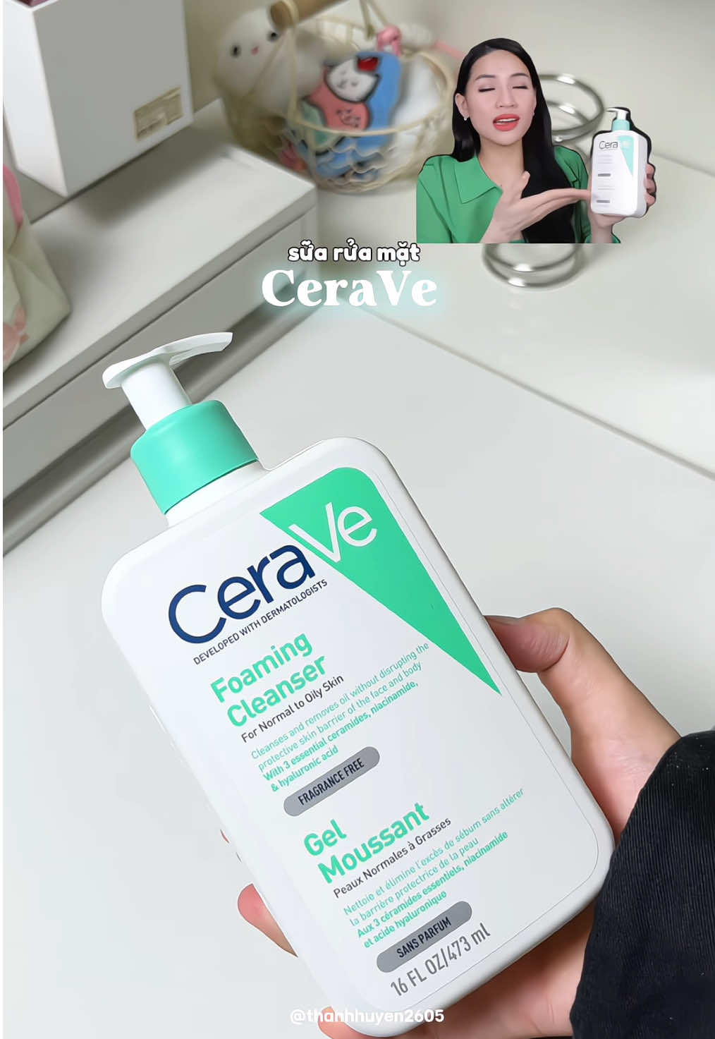 Sữa rửa mặt CeraVe #xuhuong #fyp #viral #suaruamat #cerave #foamingcleanser #dadau #srmcerave #halinhofficial #thanhhuyen2605 