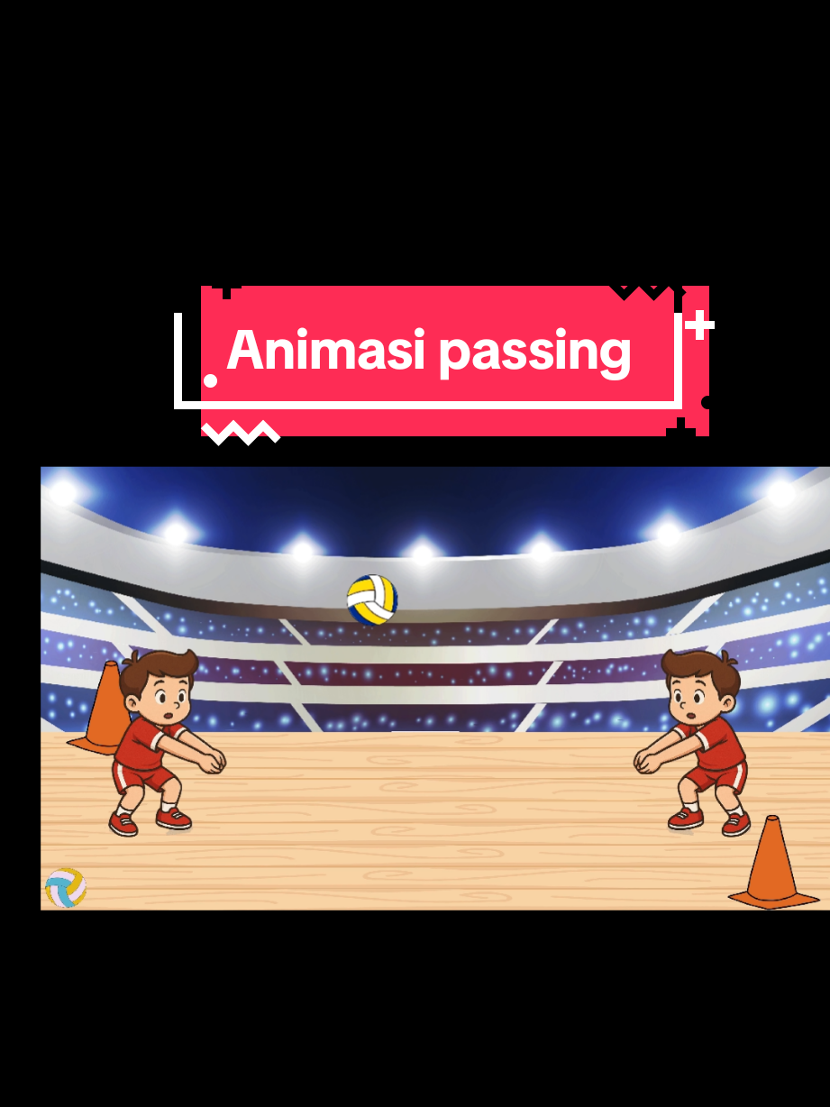Animasi Passing Bawah Berpasangan.  #animasibolavoli #bolavoli #permainan #pjok #penjas