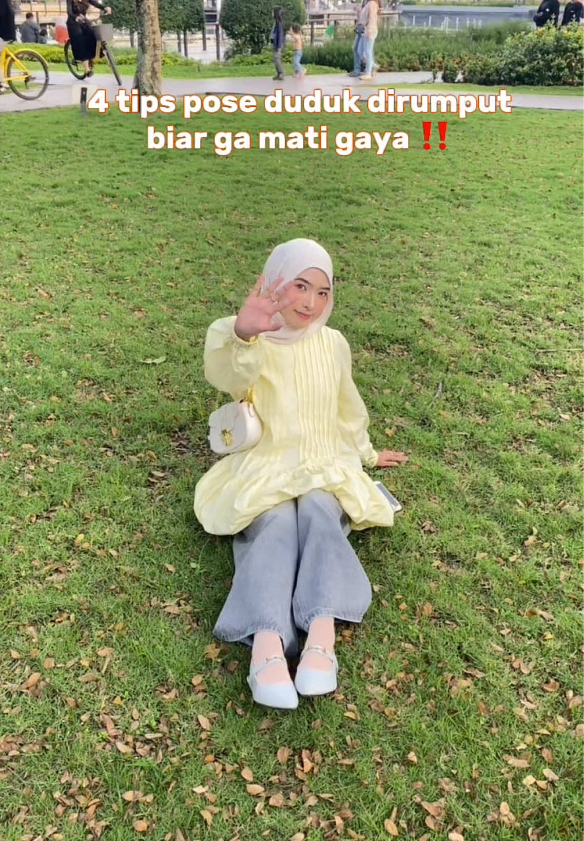 DISAVE YA ‼️ 4 tips pose duduk ditaman biar ga mati gaya😍🫶🏻 𐙚  SPILL DETAIL OUTFIT :  • blouse link no.336 • jeans link no.337 • flatshoes link  no.320 • Tas link no.303  • Pashmina link no. 334 #idefoto #posefoto #tipsposefoto #tipsfoto #ootdhijab #ootdfashion #OOTD #outfits #outfitinspiration #outfitoftheday #outfitideas #outfitinspo #outfit 