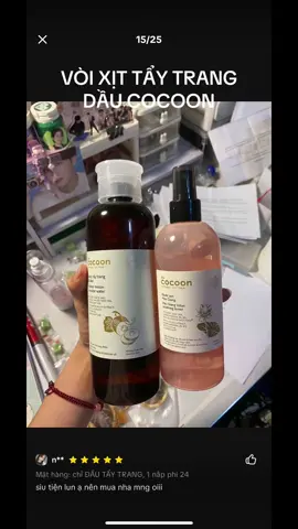 VÒI XỊT TẨY TRANG DẦU COCOON - ĐẦU XỊT SƯƠNG CHAI TONE  #vòixịttẩytrang #tẩytrang #tẩytrangdầu #cocoon #cocoonvietnam #tone #mypham #nướchoahồng #tẩytrangbíđao 