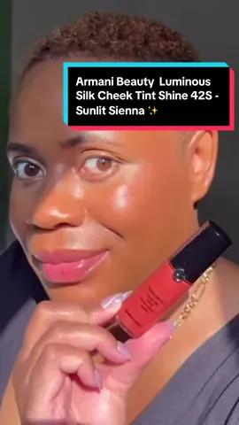 Love this @Armani beauty Cheek Tint Shine 42S - Sunlit Sienna it’s so pigmented , long lasting g and gorgeous 😍 get it from @LOOKFANTASTIC use my code LFTFSHARON for discount on Armani Beauty etc  #armanibeauty #cheektint  #armanibeauties #liquidblush #luminoussilk #cheektintshine  #fyp #makeup #beauty #viral #foryoupagе #viralmakeup #blackgirlmakeup #blusher #viralbeauty #summerblush #summermakeup #ugccreator #giftedbyarmani #ukmakeup #LuminousSilkCheekTintShine #armanibeautymakeup 