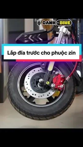 Lắp phanh đĩa trước cho xe dùng phuộc zin + vành zin #xedien #xediendo #xuhuong #icducdb800w1200w #DB #tiktok #danhbike #huongdan #phanhdia 