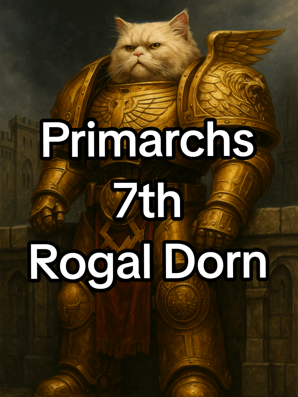 Meet Rogal Dorn. Primarch of 7th Legion The Imperial Fists. #40k #warhammer40k #spacemarines #aistorytelling #cats 