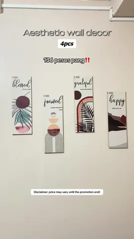 4pcs wall decor for only 136 pesos!!#walldecor #homedecor #aesthetic 