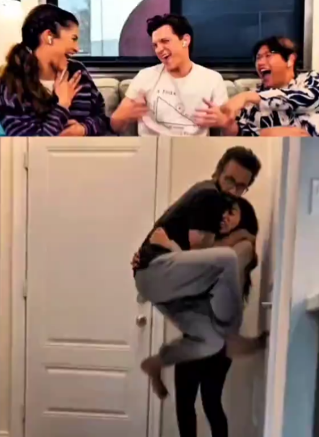 Tom Holland react try to laugh part 21 #tomholland #trynottolaugh #funny