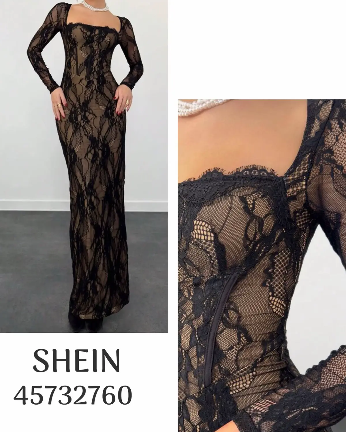 سحر الأسود ما له مثيل 🖤 تصميم دانتيل فاخر يبرز القوام بأسلوب أنثوي وراقي. SHEIN | كود: 45732760 #فستان_اسود #ستايل_مسائي #فخامة_الدانتيل #فستان_دانتيل #فستان_تل #اطلالة_ناعمة #ستايل_مناسبات #فاشن_نعم #فستان_رقيق #sheindress #شي_ان #ستايل_رومانسي