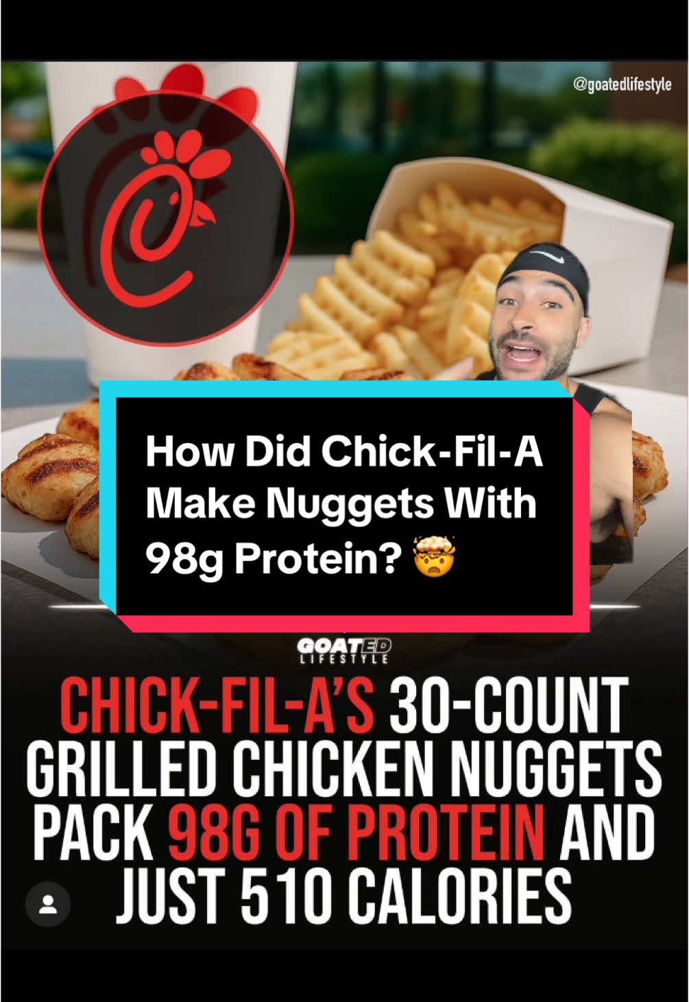 98g of protein Chik-Fil-A nuggets 🤯 #diet #nutrition #health #greenscreen 