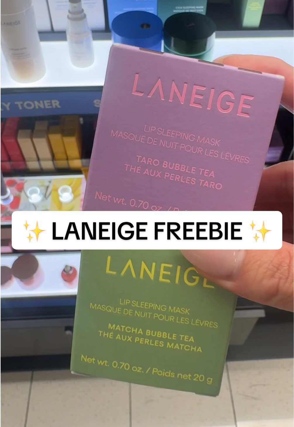 FREE gift w laneige bubble tea collection lip sleeping mask & free shipping while supplies last! @laneige_us #tiktokshopsummerturnup #tiktokshopcreatorspick #laneige #bobalipgloss #laneigeglowybalm #aneigesleepingmask #kbeauty #matchalipbalm #lipglowybalm #laneigebubbleteacollection #tarolipbalm #laneigelipbalm #bubbletea #ttsbeautybesties 