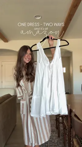 it's ALL AMAZON BABY!!!! guys can we EVEN! this amazon dress is so affordable and love that it can be styled multiple ways for summer! one day fit perfect for lunch with the girls! and another perfect beach day outfit!! 🔗 IN MY AMAZON STFNT  #amazonfashion #amazonhaul #amazonfinds #amazontryon #tryonhaul #affordablefashion #OOTD #amazonstyle #grwm amazon fashion | amazon haul | amazon finds | amazon try on | try on haul | affordable fashion | ootd | style | grwm affordable summer outfits try on one outfit 2 ways amazon free people vibes neutral fashion @amazonfashion