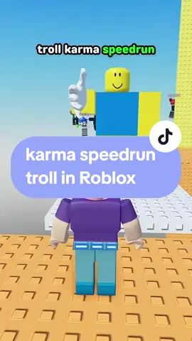 karma speedrun troll in roblox