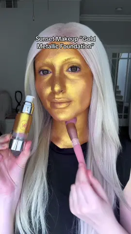 Replying to @somephantomman Our Sunset Makeup Gold Metallic Foundation 👑 #sfxmakeup #sfxmakeupartist #cosplay #cosplaymakeup #cosplaymakeuptutorial #facepaintmakeup #bodypaint #creativemakeup #colorfulmakeup 