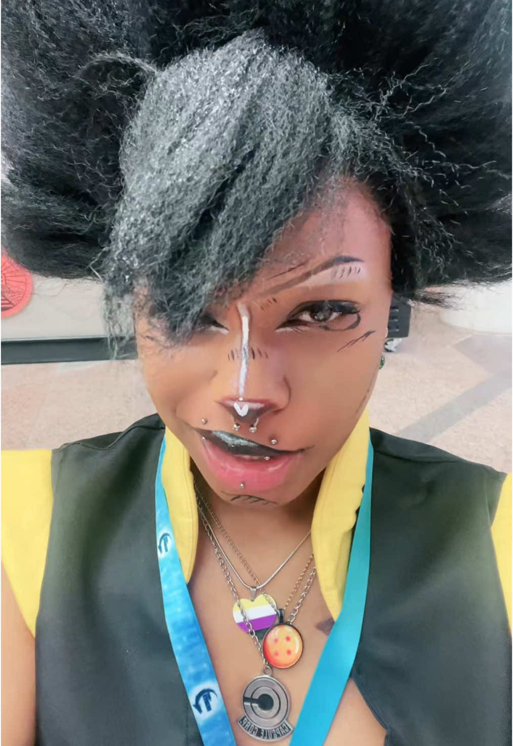 Gogeta~! 💙 [#gogeta #gogetacosplay #dragonballsuperbroly #dbsbroly #dragonballsuperbrolycosplay #dbsbrolycosplay #cosplay #nonbinary #enby #kamehacon #kamehacon2025 #animeconvention]