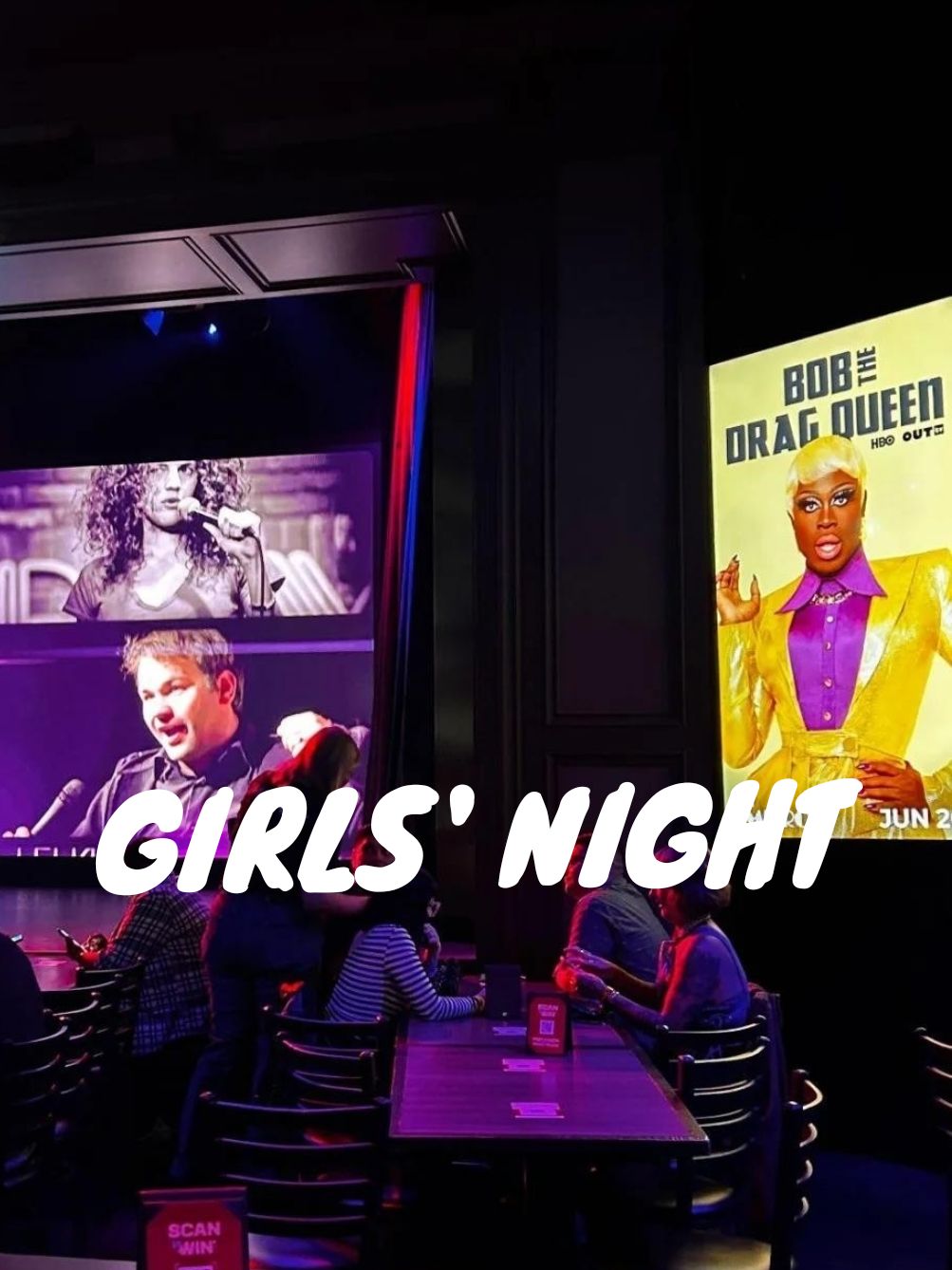 a perfect girls' night combo. 🍝🍸👑 #girlsnightout #bobthedragqueen #olivegarden #theimprov 