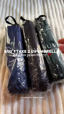 sobrang sulit! may 3 pcs na payong ka na for 200 plus pesos lang! 🌂 #buy1take2umbrella #uvumbrella #uvfoldingumbrella #uvmanualumbrella #buy1take2uvumbrella 