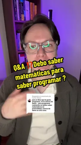 Respuesta a @Carlos Alvear Hoy tuve un debate con un seguidor 🤔💬: Él dice que no necesitas saber matemáticas para programar… Y aunque tiene razón en parte, ¡yo pienso que conocer conceptos matemáticos y lógica SÍ ayuda mucho! 🔢🧠 ¿Por qué? Porque la programación no solo es escribir código, sino aprender a resolver problemas y pensar de manera estructurada, y eso es algo que las matemáticas y la lógica nos enseñan todos los días 🚀🛠️. ¿Tú qué opinas? ¿Las matemáticas son necesarias para programar? Déjalo en los comentarios 👇 #excel #python #programacion #tecnologia #AprendeEnTikTok #parati 