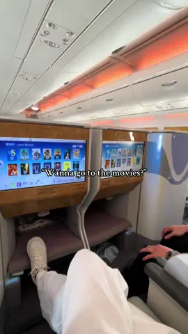 Movie date 🎦  #emirates #emiratesbusinessclass #emiratesairlines #businessclass #emiratesa380 #luxurytravel #marriedlife #marriagegoals #couplegoals #childfreelifestyle #doubleincomenokids 