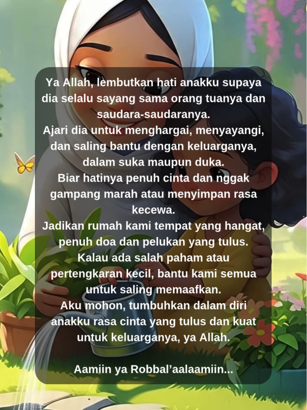 Ya Allah lembutkan hati anakku supaya dia selalu sayang sama orangtua dan saudaranya #kasihibu #sayanganak #doaibuuntukanak #doaibu #bisikandoaibu #doaanak #doaorangtua #fyp 