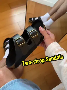 Two-strap sandals unisex #fyp #twostrapsandals #birkinleather #tfashion 