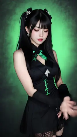 😘 #gothgirl #fashion #fyp #green