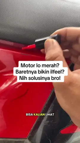 Motor merah baret tuh ngeselin bener Tapi gua nemu cat oles yang warnanya beneran nyatu buat Scoopy merah sporty! Niatnya oles dikit, eh kinclong semua 🤩 #catolespenghilangbaret #baretilang #catpenghilangbaret #duramax #duramaxcatbaret #penghilangbaret 