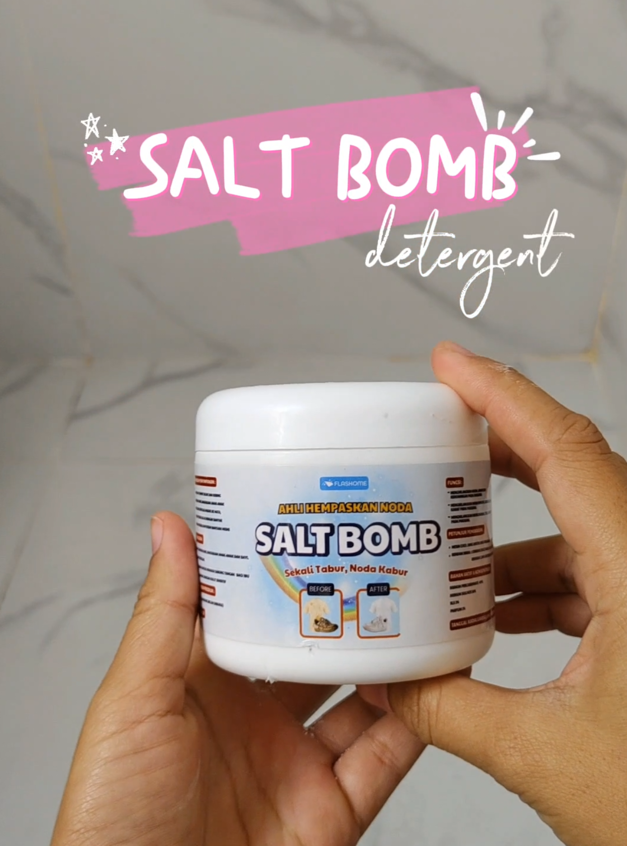 penghilang noda pada baju paling amfuh #saltbomb #detergent #detergentpenghilangnoda #penghilangnodajamur #penghilangnodakuning 