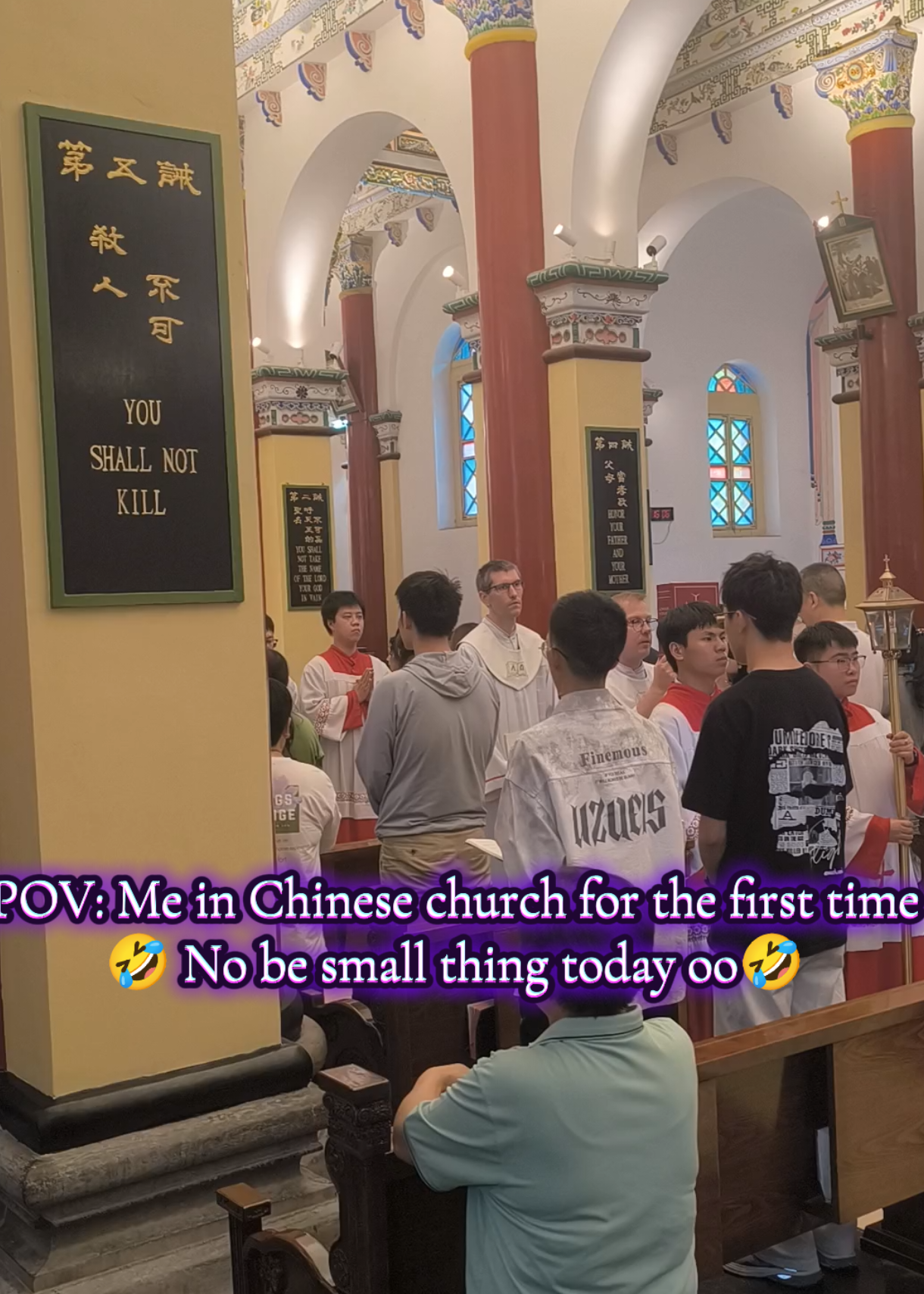 🤣🤣 I was lost during the church service but I managed, Abeg someone should help translate the song oo 🤣#chinatiktok #church #churchtiktok #chinese #chinesetiktok #sunday #relatable #videoviral #