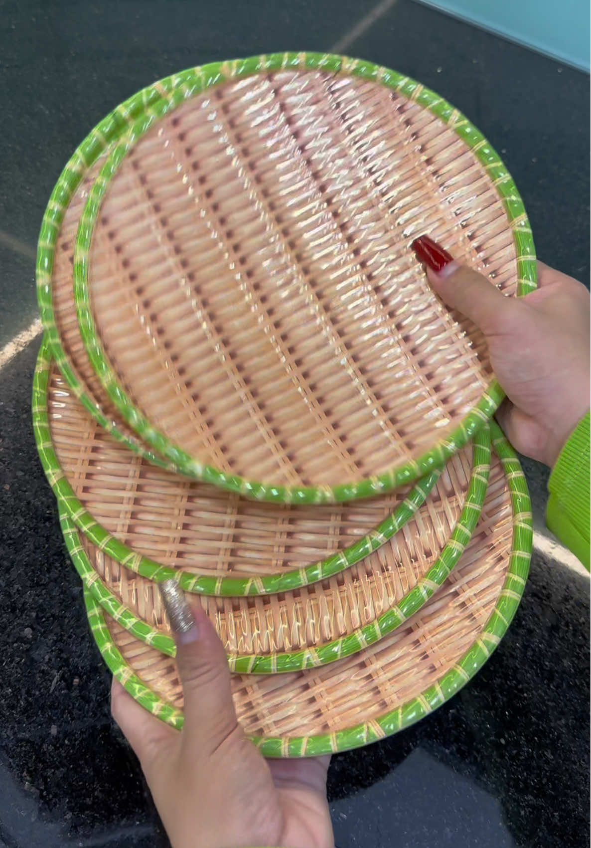 Combo 5 chiếc dĩa nhựa mây chỉ 125k miễn ship #emkieutaphoa #dianhuavanmay #dianhuamay #dianhua 