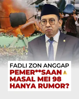 Penulisan ulang sejarah Indonesia tentang peristiwa pemer**saan masal tahun 98 oleh Kementerian Kebudayaan jadi polemik setelah Menteri Kebudayaan, Fadi Zon bilang peristiwa tersebut hanya sebuah rumor. Banyak yang menilai Pak Fadli ini seperti menutup mata pada peristiwa tersebut.  Penelitian kembali sejarah Indonesia tentu niat yang baik, kita tunggu saja para ahli dan sejarawan melakukan penelitian dan diskusi secara mendalam. Dari hasil tersebut barulah nanti dapat diperlihatkan ke publik, bukan informasi setengah- setengah yang malah menimbulkan kontroversi. #fadlizon #tragedi #mei98 #prabowosubianto #sejarahindonesia 