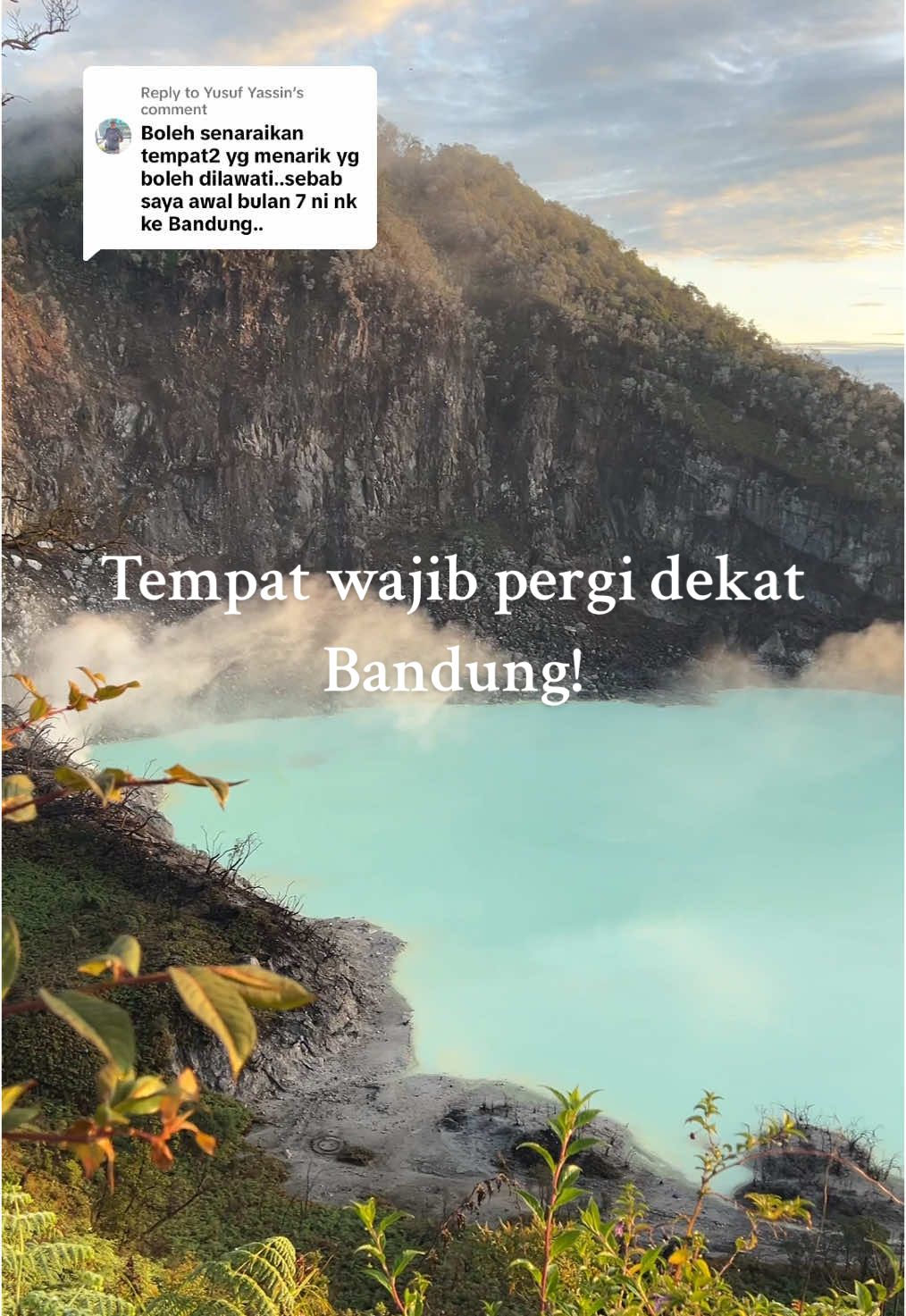 Replying to @Yusuf Yassin nahh tempat tempat menarik yang wajib pergi kalau korang ada plan nak pergi Bandung Indonesia! Btw sepanjang dekat sana i ambil dengan agent @Simply Tour n Travel Indonesia ! Highly recommended. Supir baik sangat and friendly💓
