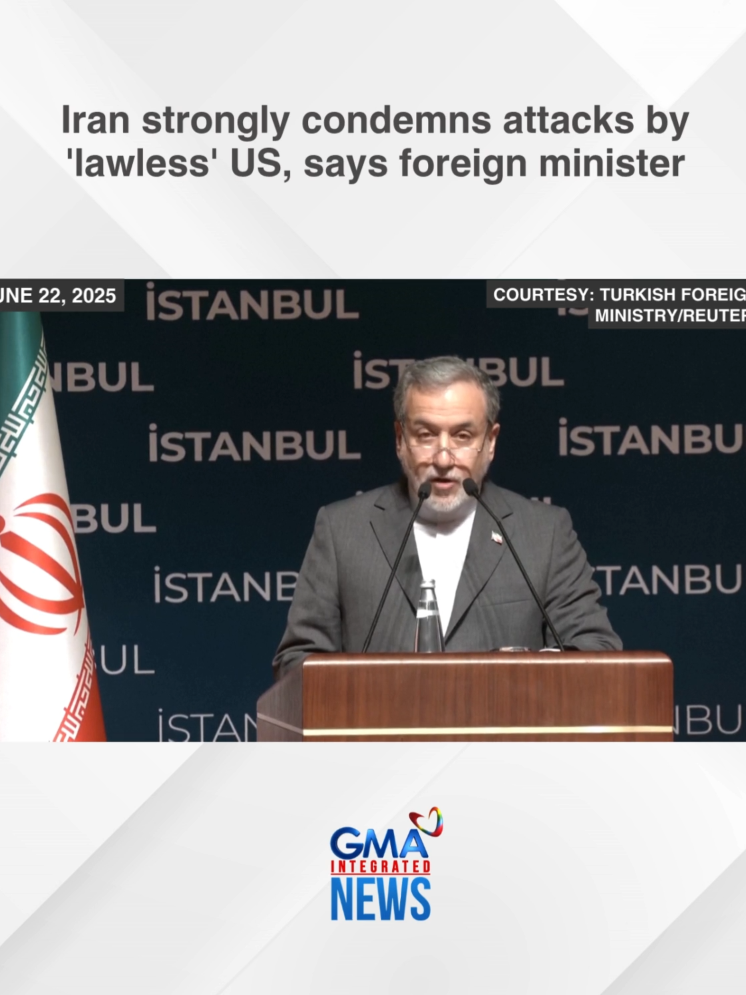 Iranian Foreign Minister Abbas Araqchi issued a strong condemnation on Sunday, June 22, following the U.S. bombing of Iran’s nuclear facilities. 