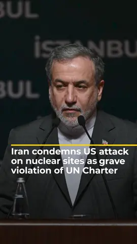 Iran’s Foreign Minister Abbas Araghchi has condemned the US military attack on Iran’s nuclear facilities, calling it an ‘outrageous, grave and unprecedented violation’ of international law. He accused the Trump administration of colluding with Israel to breach Iran’s sovereignty, and vowed Tehran would defend its territory ‘by all means necessary.’ #news