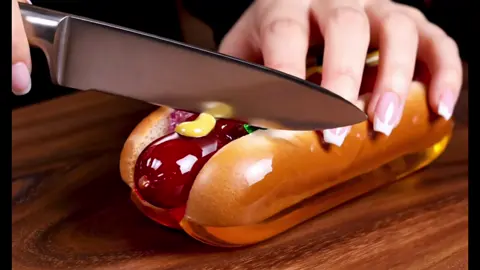 Hot Dog 🌭 Glass Cutting #AMSR #relaxingvideos #satisfyingvideo #oddlysatisfying 
