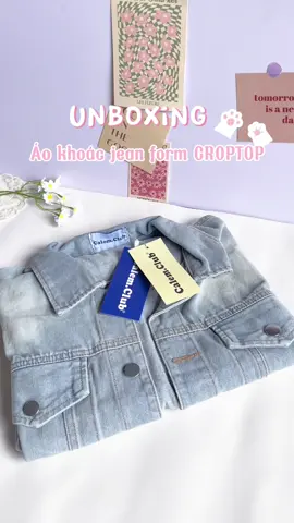 +1 chiếc áo khoác jean xinh xắn trong tủ đồ🗄️🌞#aokhoacjean #aokhoac#unboxing #aokhoaccalemclub #xuhuongtiktok #viral #fyp #melodithichmuasam 
