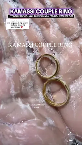 Replying to @Mara COUPLE RING 💍 NON TARNISH✅ NON FADING✅ WATERPROOF✅ HYPOALLERGENIC✅ KAMASSI COUPLE RING #couplering #kamassicouplering #ring #jewelryaccessories #fashionaccessories #kamassi @KAMASSI.PH 