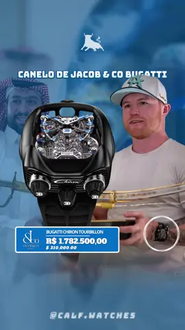 Canelo Álvarez apareceu com seu @Jacob & Co. Bugatti Chiron nas vésperas da luta contra Terence Crawford. Quando o assunto é potência, ele não brinca nem no pulso. 🥊🔥 🔹 Jacob & Co. Bugatti Chiron Tourbillon Black Titanium 🔹 Caixa de titânio preto forjado – 54 x 44 mm 🔹 Motor W16 funcional em miniatura 🔹 Tourbillon inclinado a 30° 🔹 Movimento manual JCAM37 – 60h de reserva de marcha 🔹 Vidro de safira em cúpula tripla 🔹 Resistente à água até 30 metros 🛠️ Um verdadeiro hipercarro transformado em relógio. Os pistões se movem como o motor real do Bugatti, ativados por um botão lateral. A Jacob & Co. levou a relojoaria pra outro nível. ⚠️ Isso aqui não é só um acessório — é performance pura no seu pulso. #jacobandco #bugattichiron #canelo #relogiosdeluxo #calfwatches #tourbillon