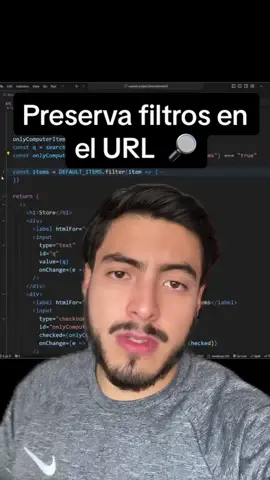 Preserva los filtros que aplicaste en tu app guardándolos en el URL #react #codigo #programacion #greenscreen 