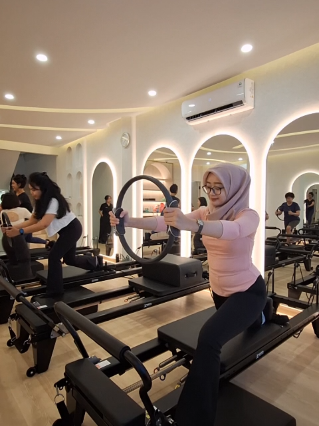 Uploading here so that I could see my progress 😬❤️ Back when I started my first day of Pilates, I felt like everything was a mess. My back and shoulder were stiff. My balance was bad. My poor breathing. My flexibility was terrible 🥲 #pilates #reformerpilates #fypシ #fypdongggggggg 