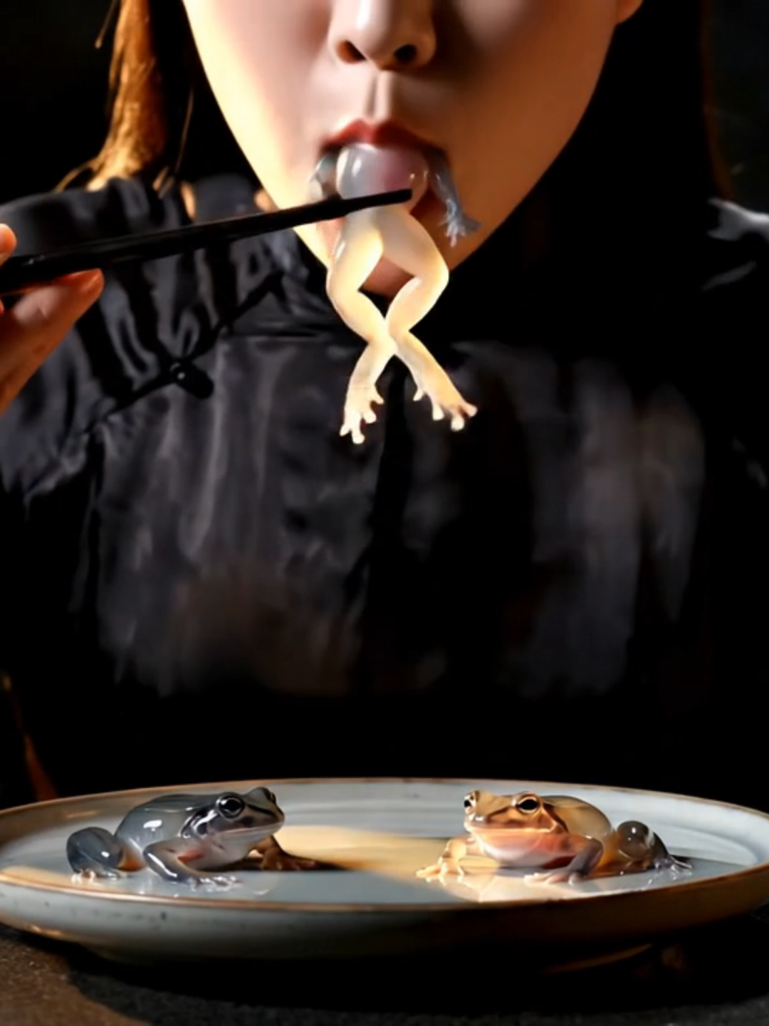 mukbang cóc thủy tinh #ai #tiktokvn #chatgpt #fyp #kinhdi #phonk #memes #xabanai #aivideo #holywood #fantasy #xuhuongtiktok #veo3 #bbqmukbang #phimhay #forbiddenbeauty #fantasycut #fly #travel #asmr