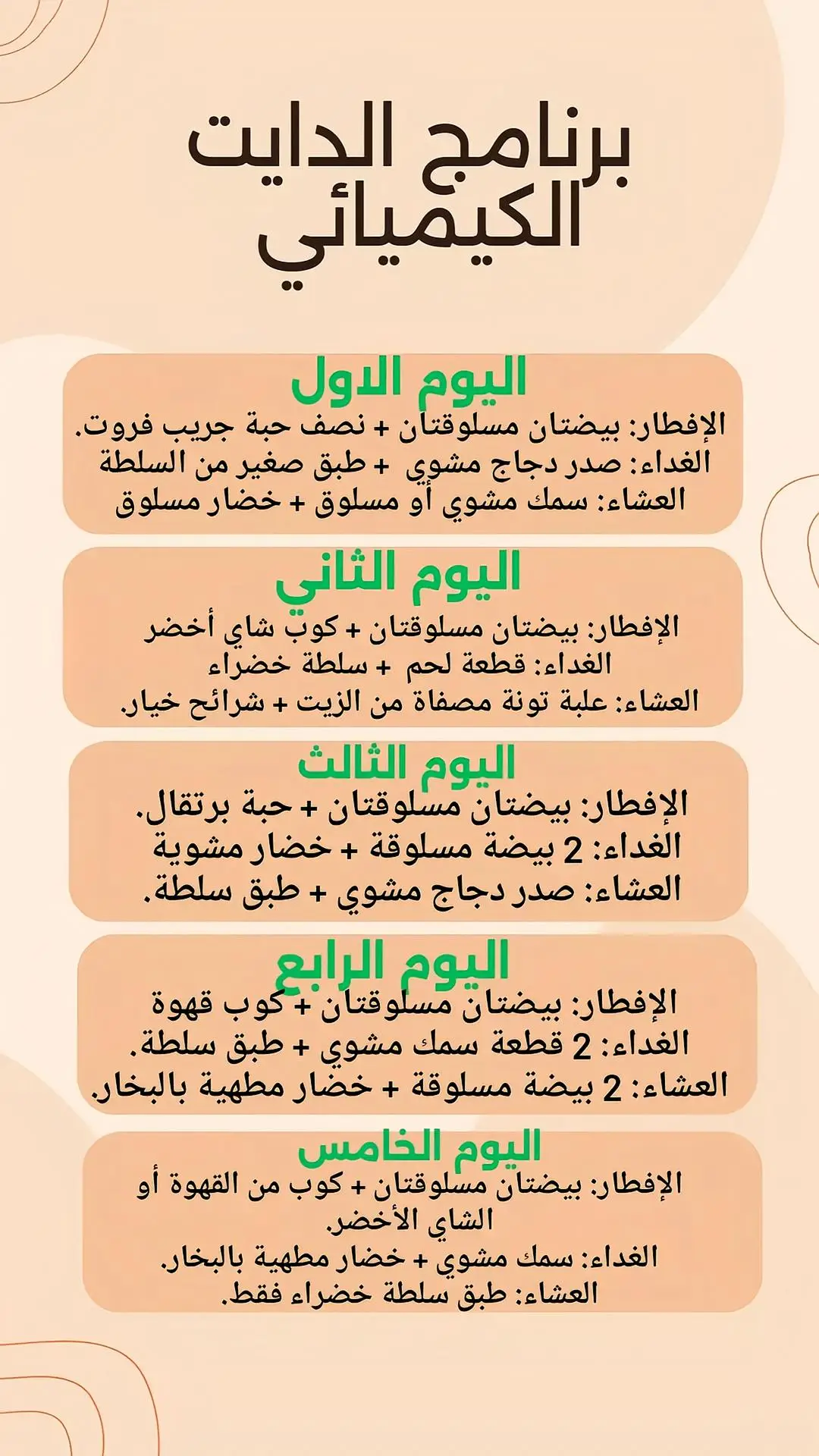 برنامج الدايت الكيميائي لمدة أسبوع كامل لخسارة الوزن. #دايت_بدون_حرمان #كوتش_شريف #خسارة_الوزن #كيتو #سعرات_حراريه #حرق_دهون_البطن #حرق_دهون 