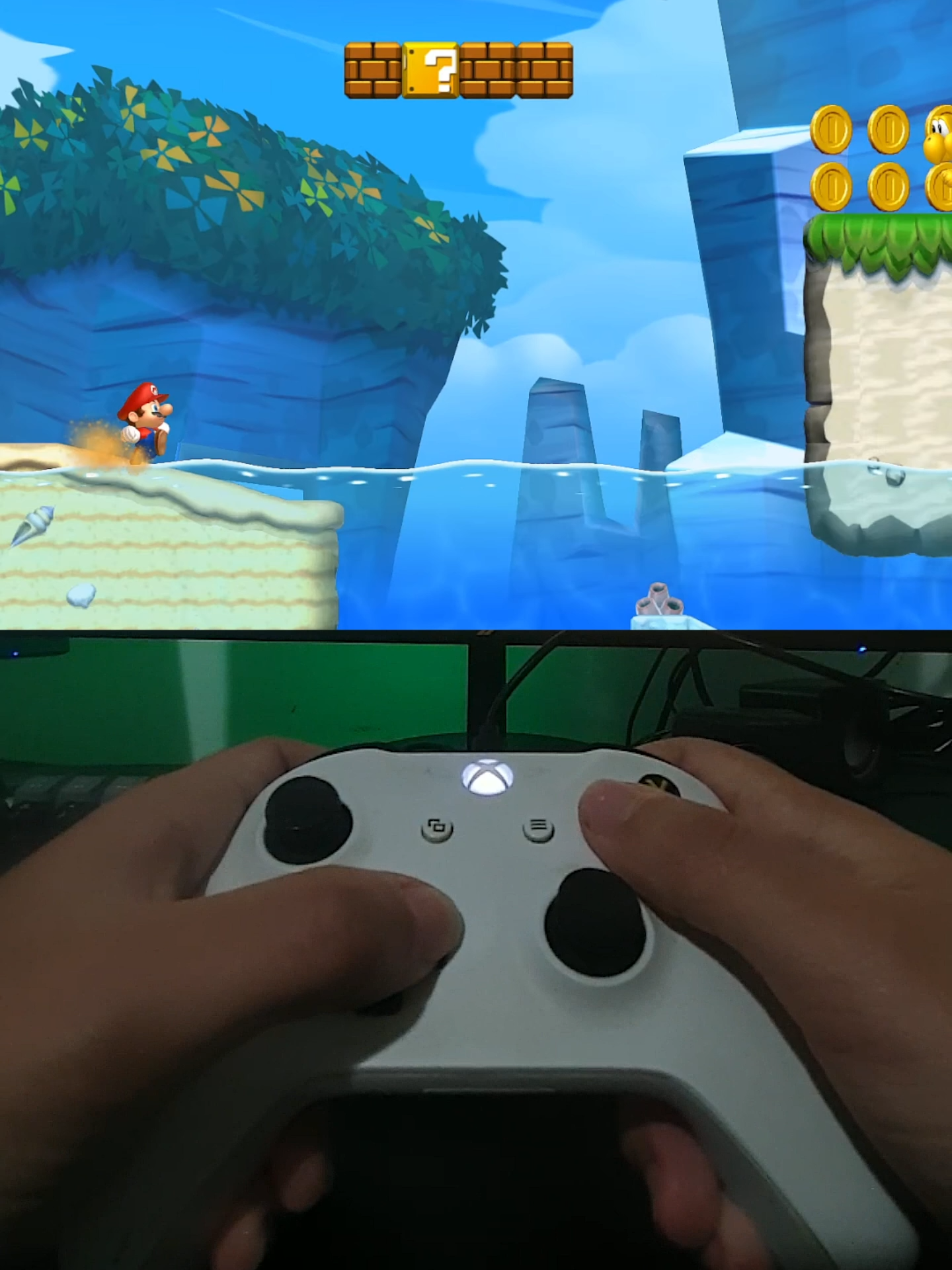 Super Mario Bros Platform: Wii U (original), also available as New Super Mario Bros. U Deluxe on Nintendo Switch Genre: Side-scrolling Platformer Players: 1 to 5 players Release: 2012 (Wii U) Story: Bowser invades Princess Peach's castle with the help of his minions and catapults Mario, Luigi, and their friends far away. The goal is to travel across a large interconnected world, defeat the bosses of each area, and reach Peach's castle to rescue her. Gameplay: Classic 2D side-scrolling platformer style. Mario can use power-ups like the Super Mushroom, Fire Flower, Flying Squirrel Suit, and Mini Mushroom. Each level is filled with platforming challenges, enemies, and hidden secrets. Supports multiplayer for up to 4 players (Mario, Luigi, and two Toads). A fifth player can assist using the GamePad in Boost Mode. The world map is interconnected, similar to Super Mario World, with secret paths and bonus areas. Highlights: Colorful and vibrant HD graphics. Creative levels including water, lava, snow, jungle, and castle stages. Classic enemies like Goombas, Koopa Troopas, Boos, and unique bosses in each world. Includes additional modes like Challenge Mode and Boost Rush for extra difficulty. #mario #gaming #play #supermario #supermariobros