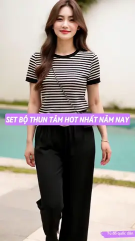Set đồ thun tăm lạnh kẻ sọc phối quần ống rộng cực mát, mặc đi chơi hay đi làm đều hợp. Dáng suông trẻ trung, dễ phối đồ! #tudoquocdan #setdoxinh #setthunlanh #setthuntam #thoitrangnu 