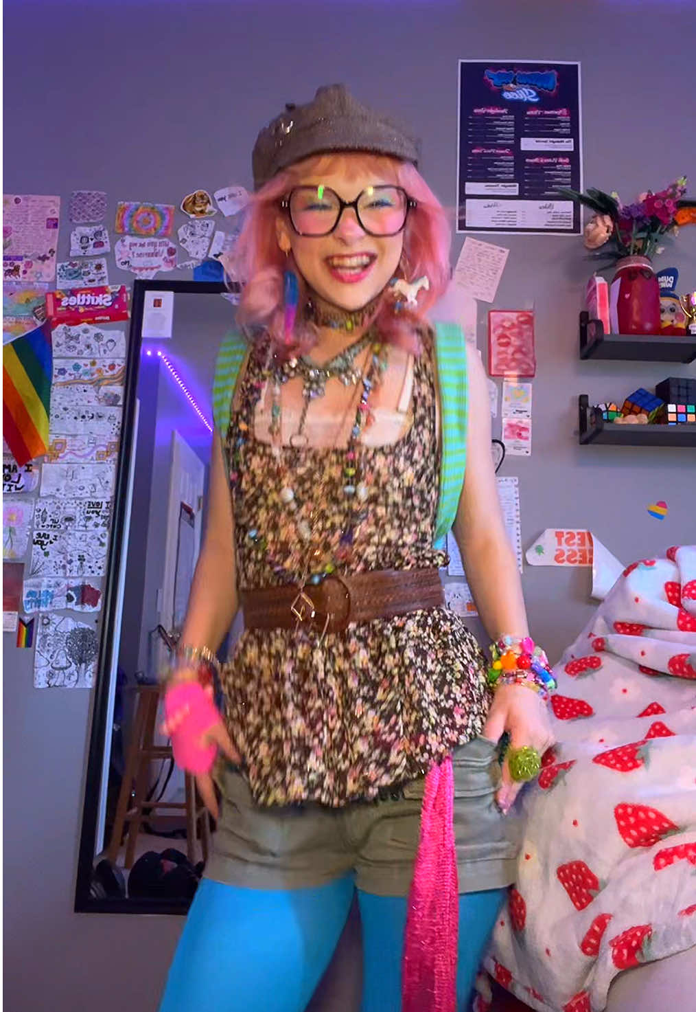 Ootd!!!🦋🌈🦄🌀🌱💐 #OOTD #fashion #funkyfashion #maximalist #pansexual #genderfluid #foryou #outfit #style 