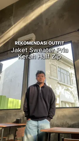 Buruan checkout sebelum kehabisan! Jaket sweater pria kerah half zip yang oke banget ini😎🤩 #outfitideas #outfitinspo #outfit #fypシ゚ 