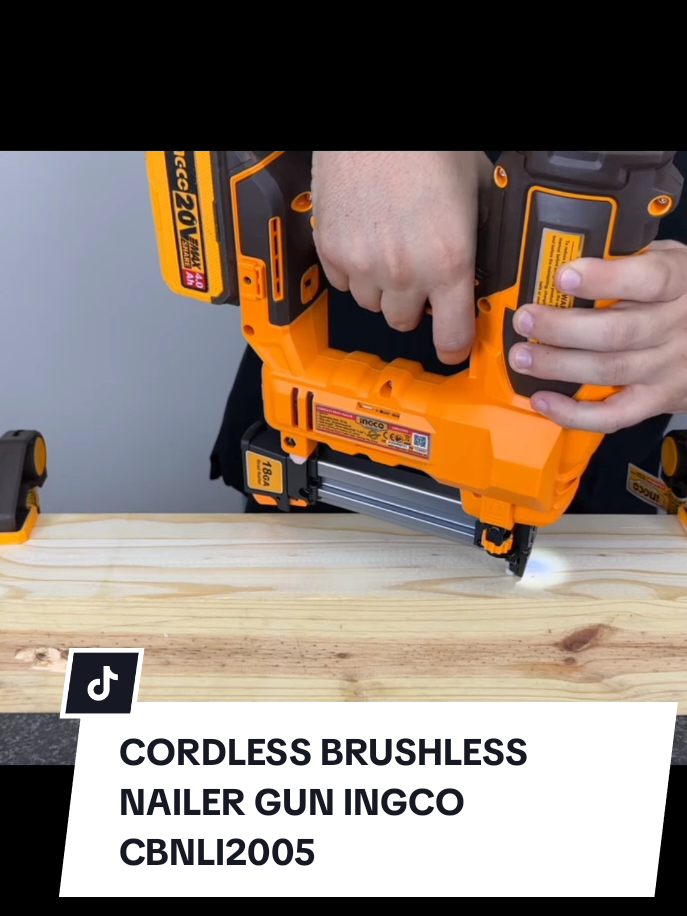 BRAD NAILER INGCO CBNLI2005#ganyeselbeliini #nailergun #cordlesstools #cordlessnailergun #ingcotools #pakutembak #alatpakutembak #mesinpakutembak 