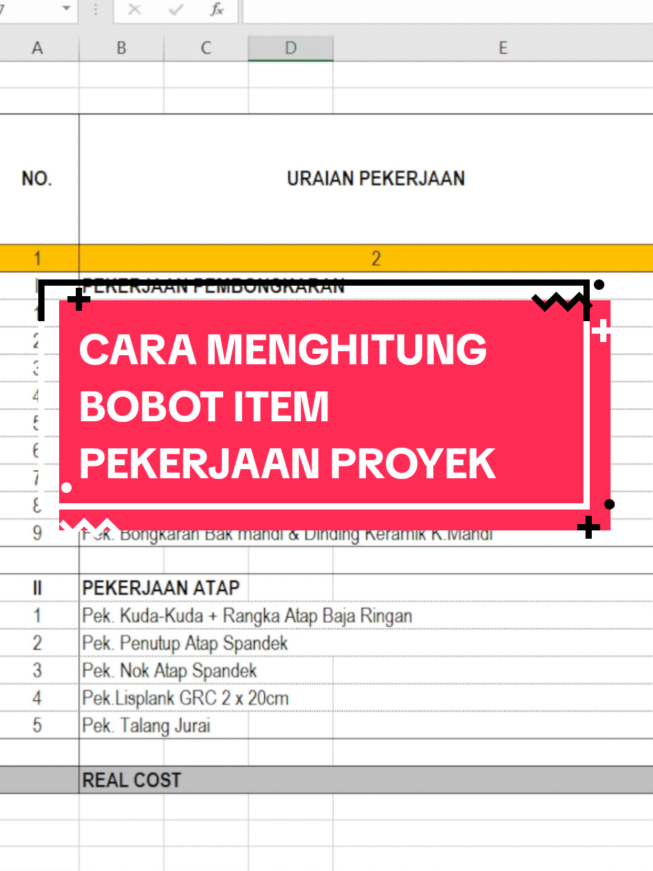 CARA MENGHITUNG BOBOT ITEM PEKERJAAN PROYEK #bangunan #arsitektur #architecture #arsitek #architect #building #house 
