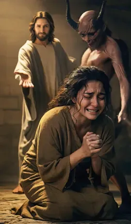 Jesus Blocks the Demon Attack and Sets the Woman Free #JesusPower #DeliveranceMiracle #SpiritualWarfare #JesusHeals #FaithInChrist #KlingAI