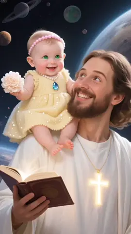 Jesus and the lovely baby in the yellow dress #jesus #baby #god #anem #jesuslovesyou #tik_tok #cutebaby #godlovesyou 