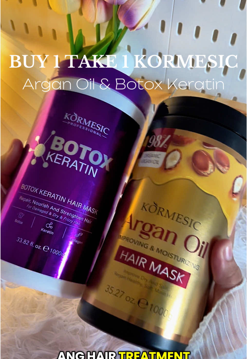 bakit pa gagastos ng mahal sa salon kung may hair treatment na dito 🤩🤩🤩  #kormesic #kormesicarganoilhairmask #kormesicbotoxkeratin #hairmask #haircare #maskforhair #hairtreatment #hairtreatments #botoxkeratin #arganoil #arganoilhairmask #smoothhair #frizzyhair #fyp 