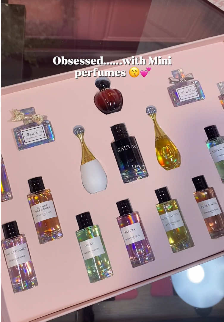 Obsessed……with Mini perfumes 🥰💕#miniperfume #parfum #perfumetok #cosmetics #perfumeset #order #mothersday #miniperfumes #perfumes #perfumecollection #perfumetiktok #fyp #mother 